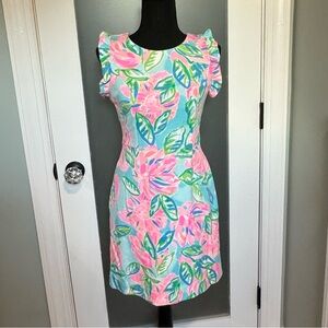 Lilly Pulitzer Pink and Green Floral Mini Dress